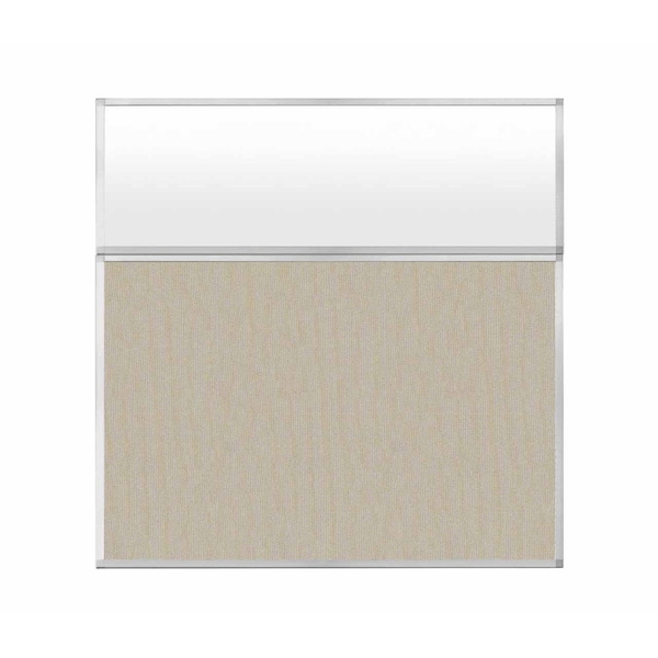 Hush Panel Configurable Cubicle Partition 6' x 6' W/ Window Sand Fabric Frosted Window